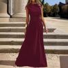 Rochie nouă la modă, casual, de ieșit, cu temperament, pentru navetă, cu talie marcată, elegantă, cu gât rotund