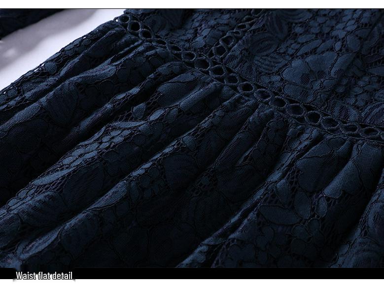Brand Plus Size Women's Spring 2025 Lace Patchwork Dress for Middle-Aged European and American Styles.