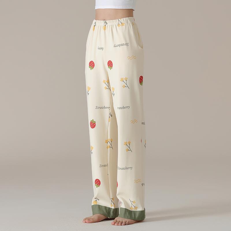 Damen High Waist Graue Baumwoll-Pyjamahose - Übergröße, Leichtgewicht, Gerades Bein, Vielseitig für Zuhause oder Outdoor