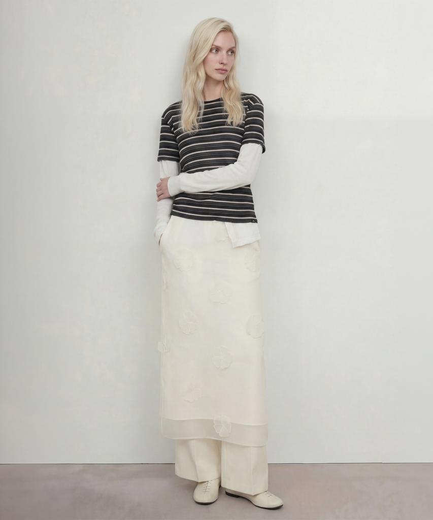 NORMOR Delicate Stripe T-Shirt Charcoal