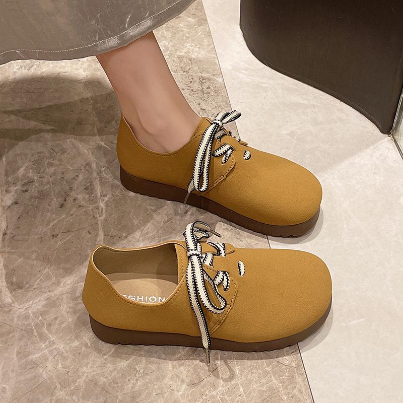 Mode Frühling Herbst Retro Spitze Freizeitschuhe für Damen Mode Einfarbig Luxusschuhe Damen Neu Designer 4cm Absatz Ballerinas Damen