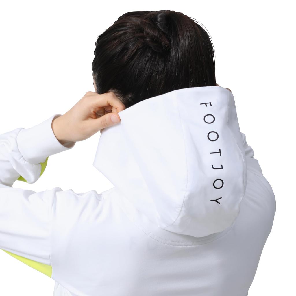 FootJoy Midlayer Hybrid Long Sleeve Full-Zip Hoodie, White, Women's, Small, FJW-S24-M01, 81964-S