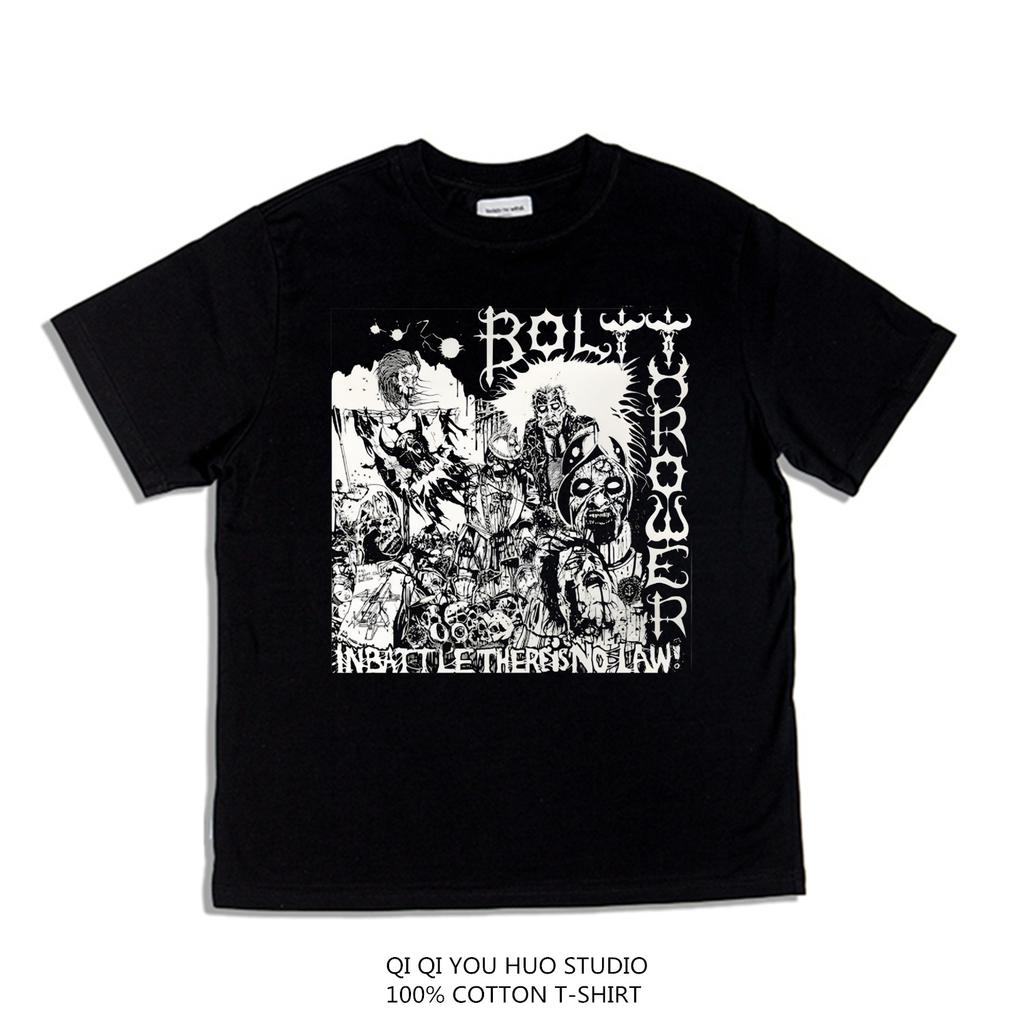 T-shirt Larga Maniche Corte Stampa Banda Metal Rock Bolt Thrower