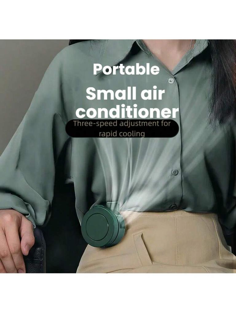 Portable Bladeless Fan 3 Speeds with Waist Clip 360° Rotation USB Rechargeable Ultra Quiet Personal Fan for Outdoor Sports Campi