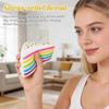 Squishy Torta Arcobaleno, Giocattolo Sensoriale Fidget Spremibile Jumbo a Lenta Risalita, Fetta Gigante di Torta a Strati Morbida per Sollievo dallo Stress per Adulti Regalo di Compleanno Festa F