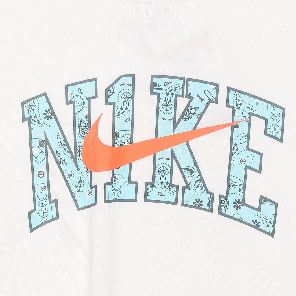 Nike SS23 Basketball Series CHBL Letter Logo Casual Crew Neck Pullover Short Sleeve T-Shirt With Drop Shoulder Women Tops White HF6161-100