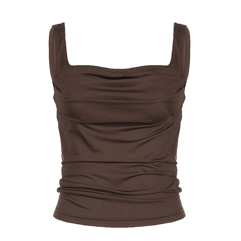 Street Top Casual And Versatile Slim Fit Bra Exposing Navel Short Top Solid Color Basic Braces Top Spring And Summer Women