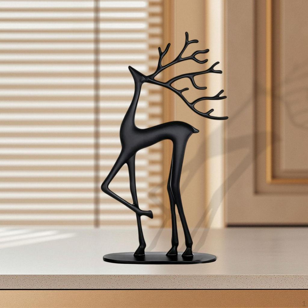 Christmas Decor Reindeer Figurine Deer Statue Xmas Gifts Elegant Modern Metal