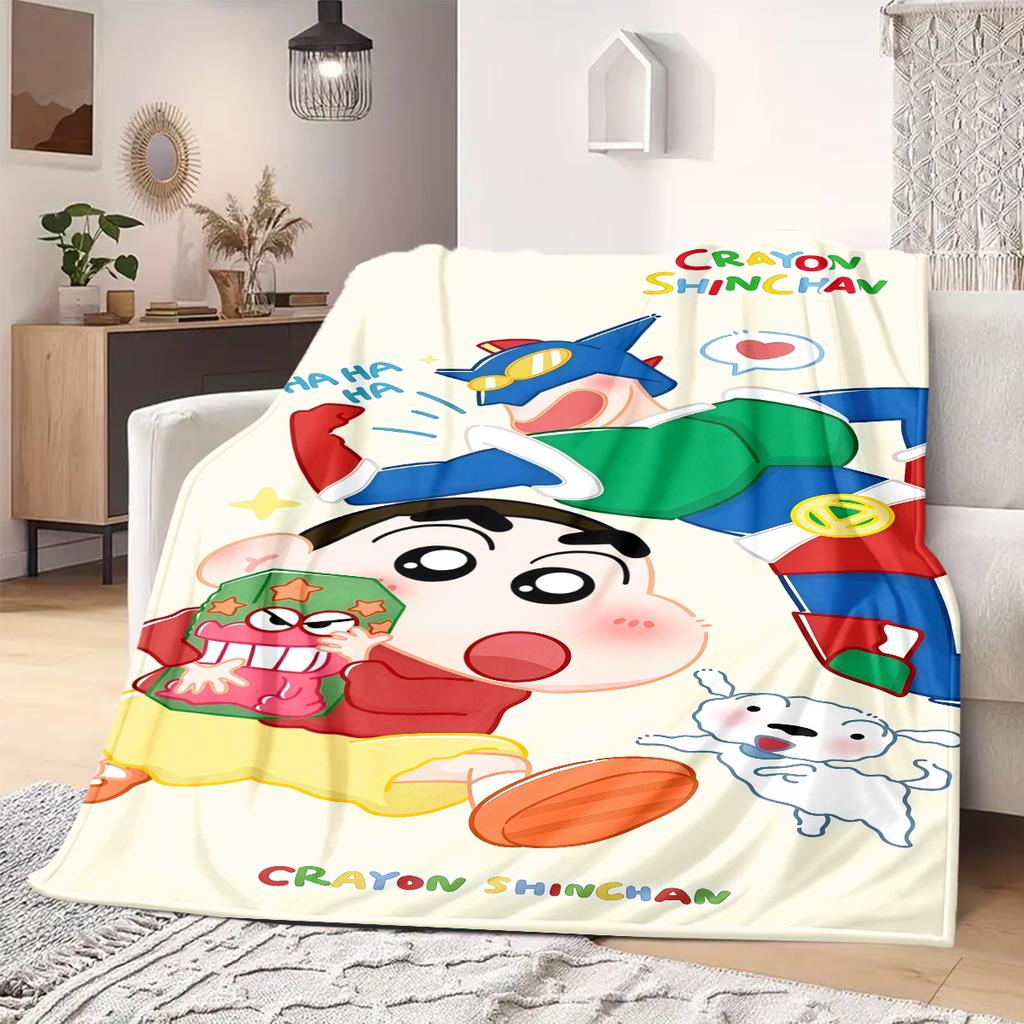 Shinchan Anime Print Blanket Warm Comfortable Flannel Blanket Suitable for Bedrooms, Sofas, Beds, Chairs, Picnics, Travel