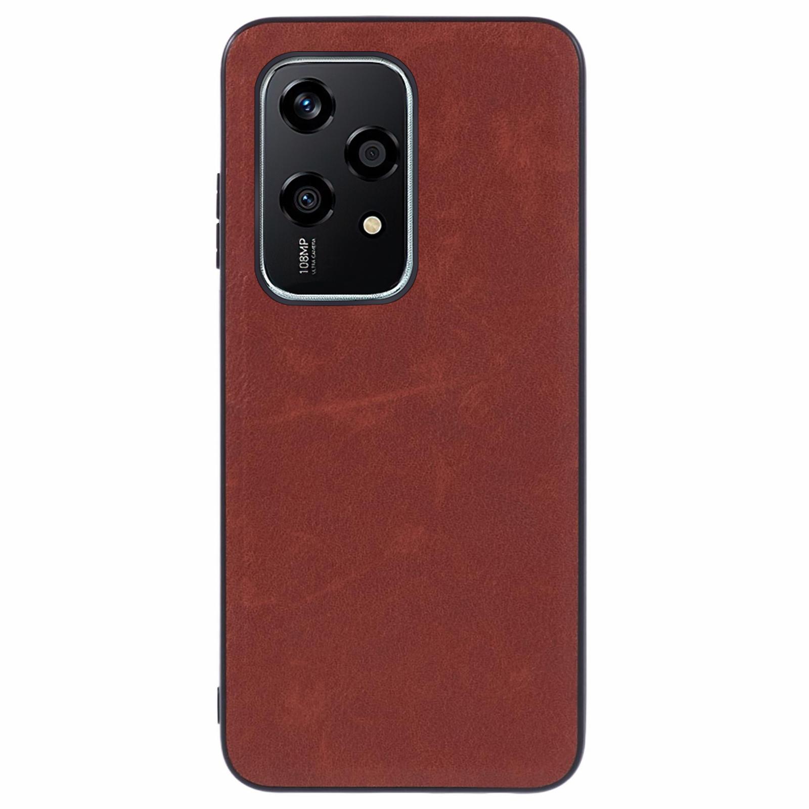 

For Honor 200 Lite Shockproof Case PU Leather+PC+TPU Hybrid Phone Cover Brown