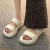 Thick-soled Soft Leather Slippers, Wear Summer New High-end One-word Casual Sandals