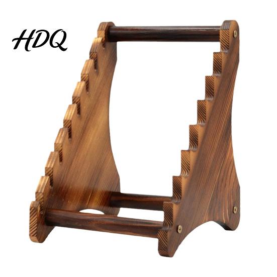Modern Wood Stand for Professional Cutlery Wooden Cutter Display Stand Stepped Design Space Saving Holder Kitchen Countertop Storage Holder
