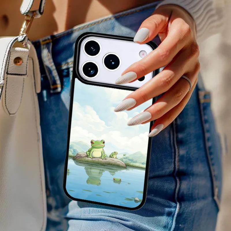 Animal Frog Phone Case For iPhone 17 Air 14 15 13 12 Max Cover For Apple 14 15 16 16e 11 Pro Max Plus Coque
