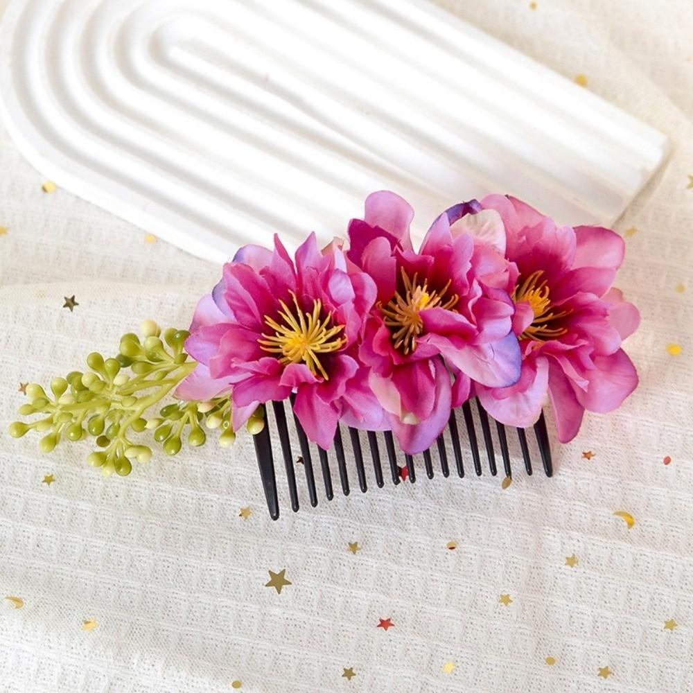 Multicolor Bridal Hairpin Cloth Hair Accessories Simple Flower Hair Comb Wedding