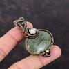 Moos Prehnit Anhänger Kupferdraht gewickelt Anhänger Echter Edelstein Anhänger Handarbeit Draht Wickelschmuck Mondstein Anhänger Für Geschenk Kupferschmuck