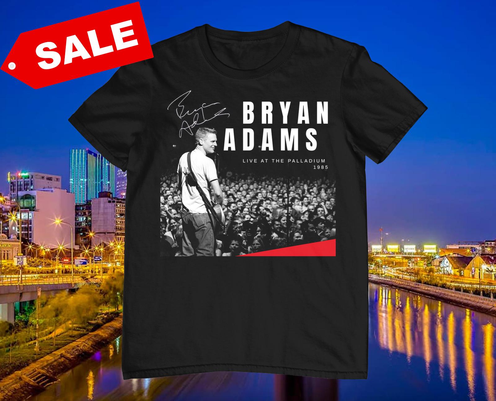 New Rare Bryan Adams Live In Concert Cotton Black Full Size Unisex Shirt CM126 XXXL