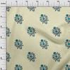 oneOone Cotton Flex Light Gray Fabric Leaves & Floral Block Dress Material Fabric Print Fabric By The Yard 40 Inch