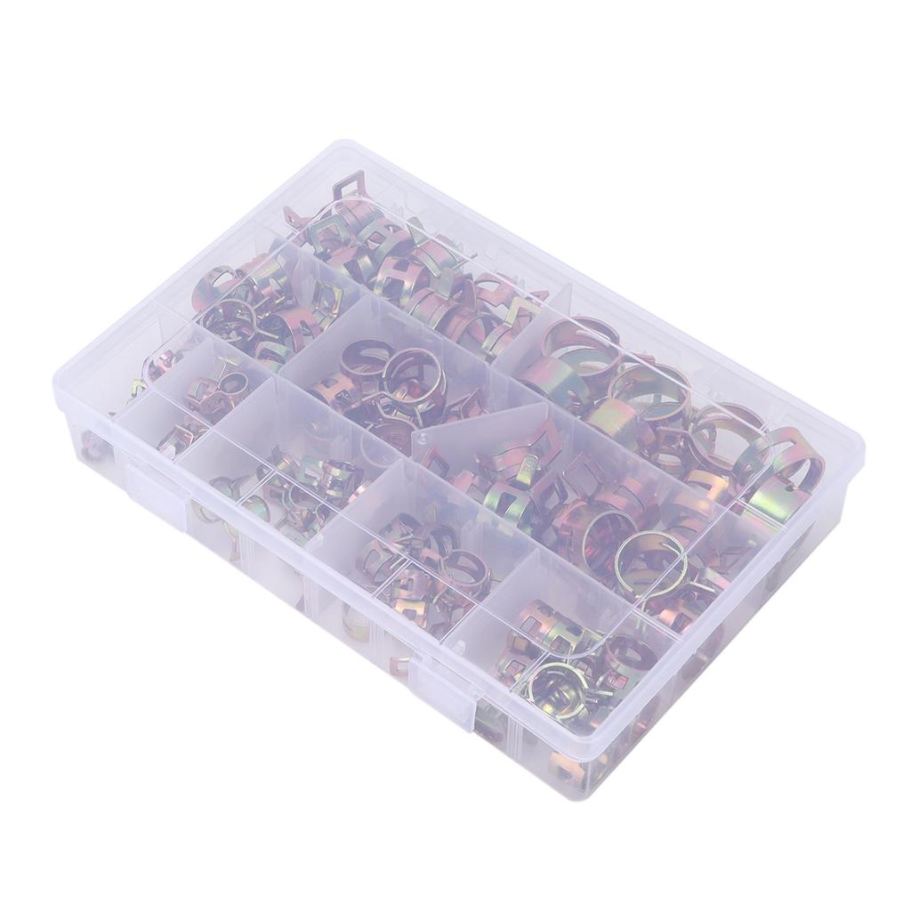 100pcs Spring Clips Clamps Assortment Kit for Air Hose Water Pipe Automotive Fuel Line