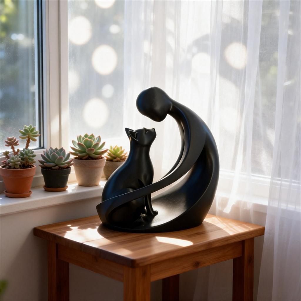 3D Geprint Modern Abstract Bureauornament, Decoratief Beeldje Voor Huisdierenliefhebbers, Kerstcadeau, Verjaardagscadeau, Bureau Decoratie.