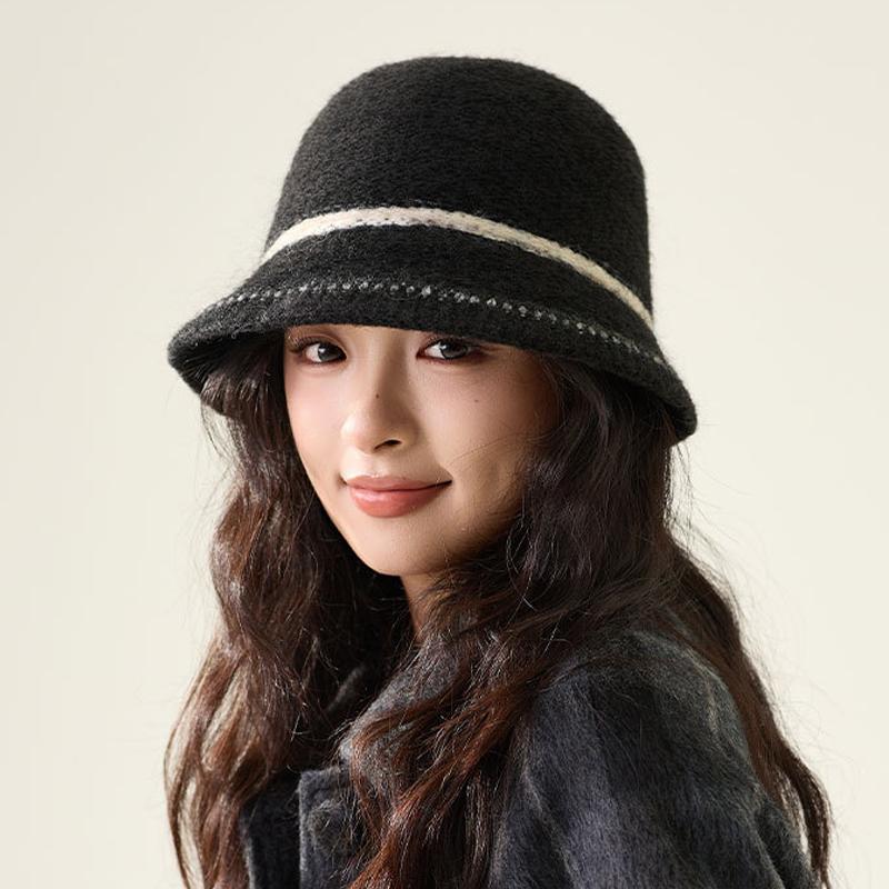 Autumn Winter Knitted Fisherman Hat Women's Bucket Hat