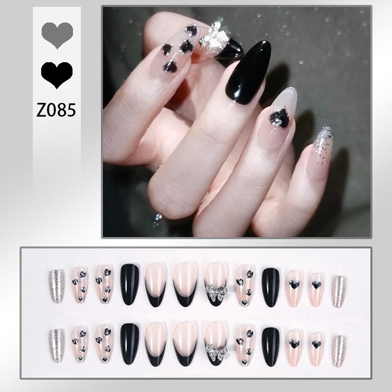 Press On Acrylic Fake Nails Set with Glue High Quality Handmade Nail Extension French Tips Woman False Short Nails Press Ons