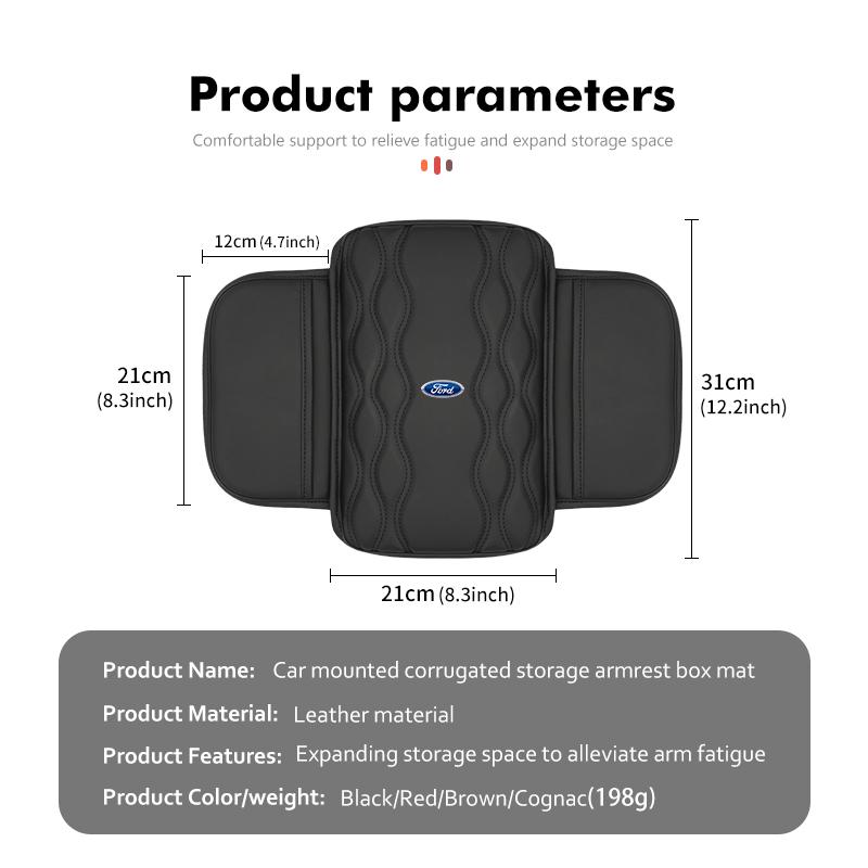 Multi-Functional Car Armrest Storage Bag Center Console Protective Pad Accessory For Ford Fiesta Ranger Mondeo Escape Ecosport