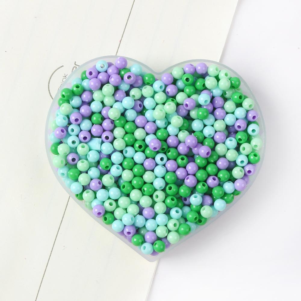 42-Color Acrylic Solid Color Round Beads Rice Beads Handmade Diy Beaded Loose Beads Bracelet Necklace Jewelry Material 3/4Mm