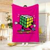 Art Illustration RRubik Cube Pop Throw Lightweight G Flannel Blanket Soft Skinfriendly for Summer Cooling