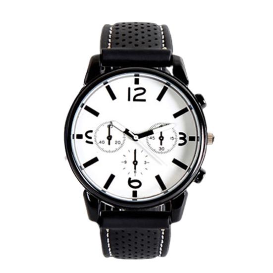 Men Fashion Numeral Dial Silicone Band Sport Analog Quartz Wrist Watch