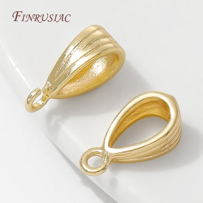5/10Pcs 18K Gold Plated Bails For Pendant,Pearl Necklace Charm Holder,Bail Connector For Jewelry Making Supplies,DIY Accessories
