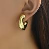 Metallic Color Acrylic Chunky C-shape Hoop Earrings for Women New Irregular Geometric Huggies Earring Glossy Jewelry