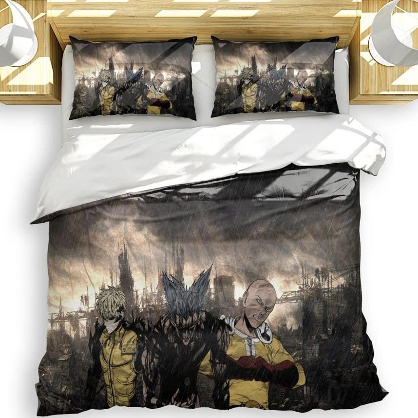 Anime One Punch Superman Bedding Three-Piece Quilt Cover