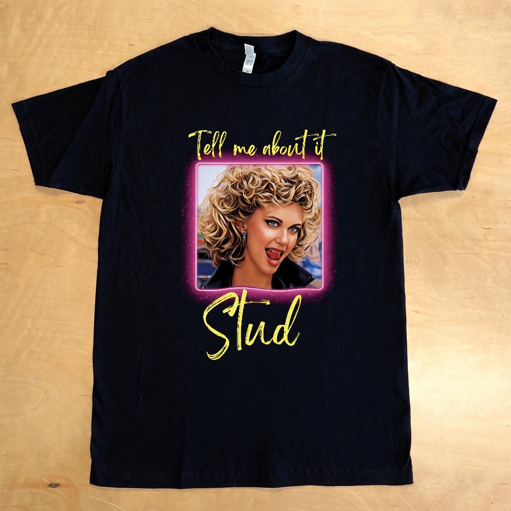 "Grease Sandy Tell Me About It Olivia Newton-John Graphic T-Shirt"