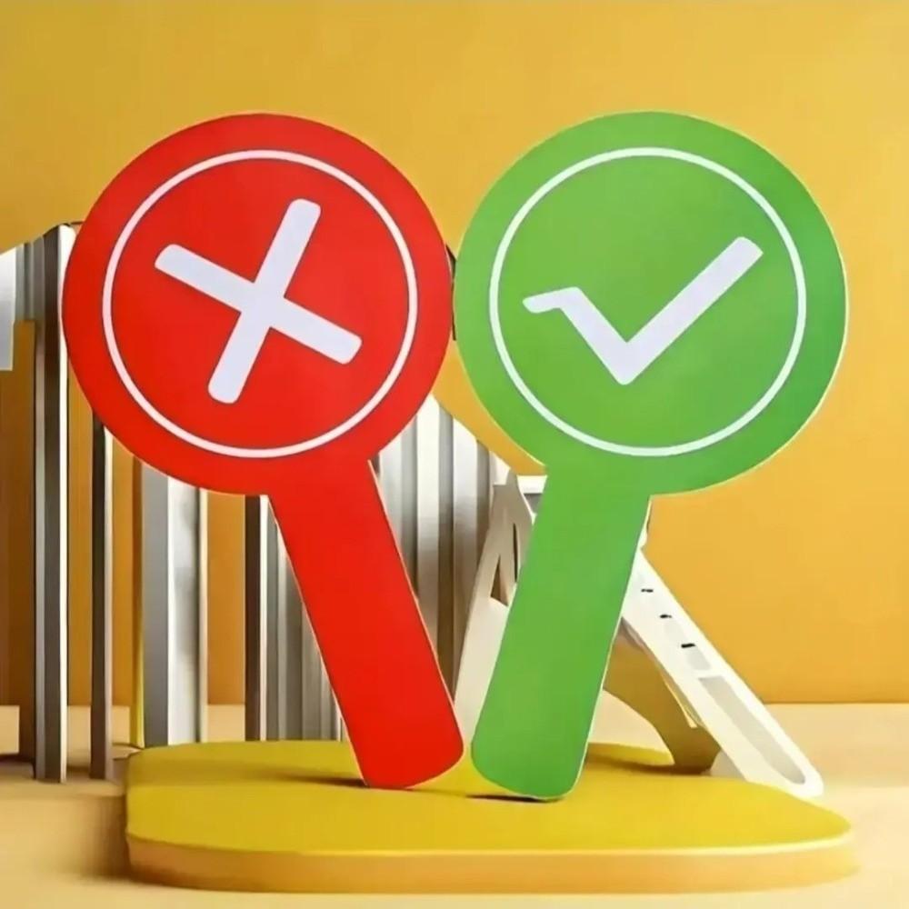 Correct Side Hand-Held Scoring Card Double-Sided Audience Voting Paddles  School Competition