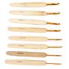 8pcs Crochet Hooks Alumina Needle Bamboo Handle Golden Weaving Tools for Handicraft Lovers