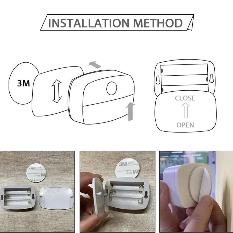1-4PCS LED Night Light with Motion Sensor Cabinet Lamp Wireless Bedside Nightlight Battery Power,Bedroom Closet Stairs Lighting