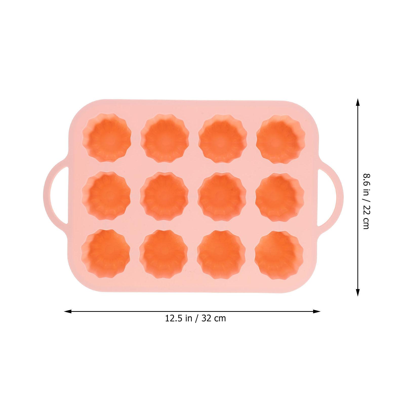Silicone Cake Mold Mini Nonstick Muffin Pan Baking Mold Soft Reusable Silicone Cupcake Baking Cups Elegant Lace Decor Mini Cake розовый