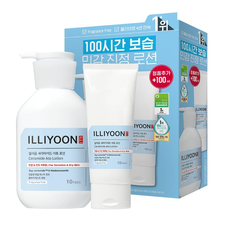 ILLIYOON Ceramide Ato Lotion Long-Lasting Moisturizing Barrier Care Set 334ml (+100ml)