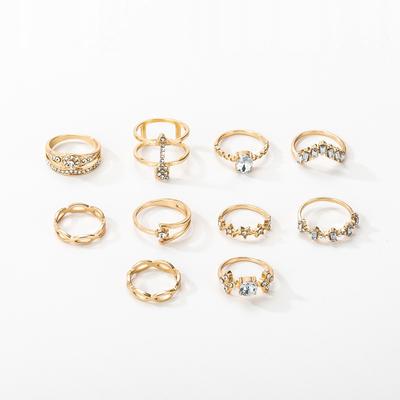 Gold Retro Punk Boho Ring Set 77
