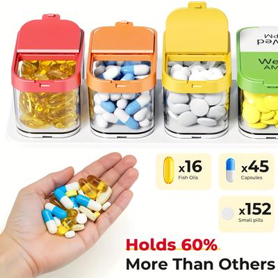 Extra Large Weekly Pill Organizer 2 Times A Day, Pill Box 7 Day Am Pm To Hold Daily Medicine Vitamin and Supplements