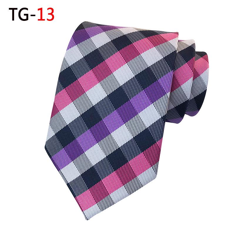 Men's Multi-Color Plaid Polka Dot Tie - Versatile for Formal & Casual Wear