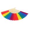 6Pcs 21CM Retro Style Handheld Fan Bamboo Frame Rainbow Folding Fan for Decoration