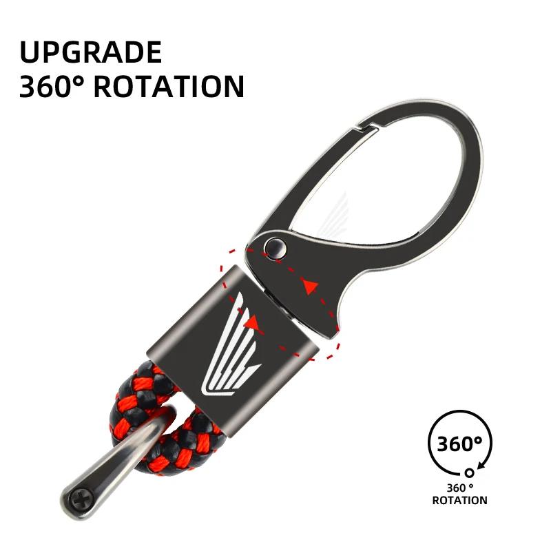 SLZPW1 Metal Motorcycle Keychain Rotating Horseshoe Rings For Honda CRF CB CR XR CRM CBR 125 250 300 350 400 500 600cc
