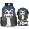 Deformed zoo primary school third and fourth grade light weight reduction backpack zoonomaly student lunch bag pencil case