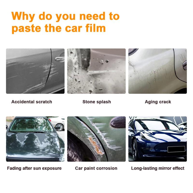 Pre-cut PPF Car Headlight Protective Film TPU for Tesla Model 3 Y X S - Rearview Mirror Transparent Scratch Resistant