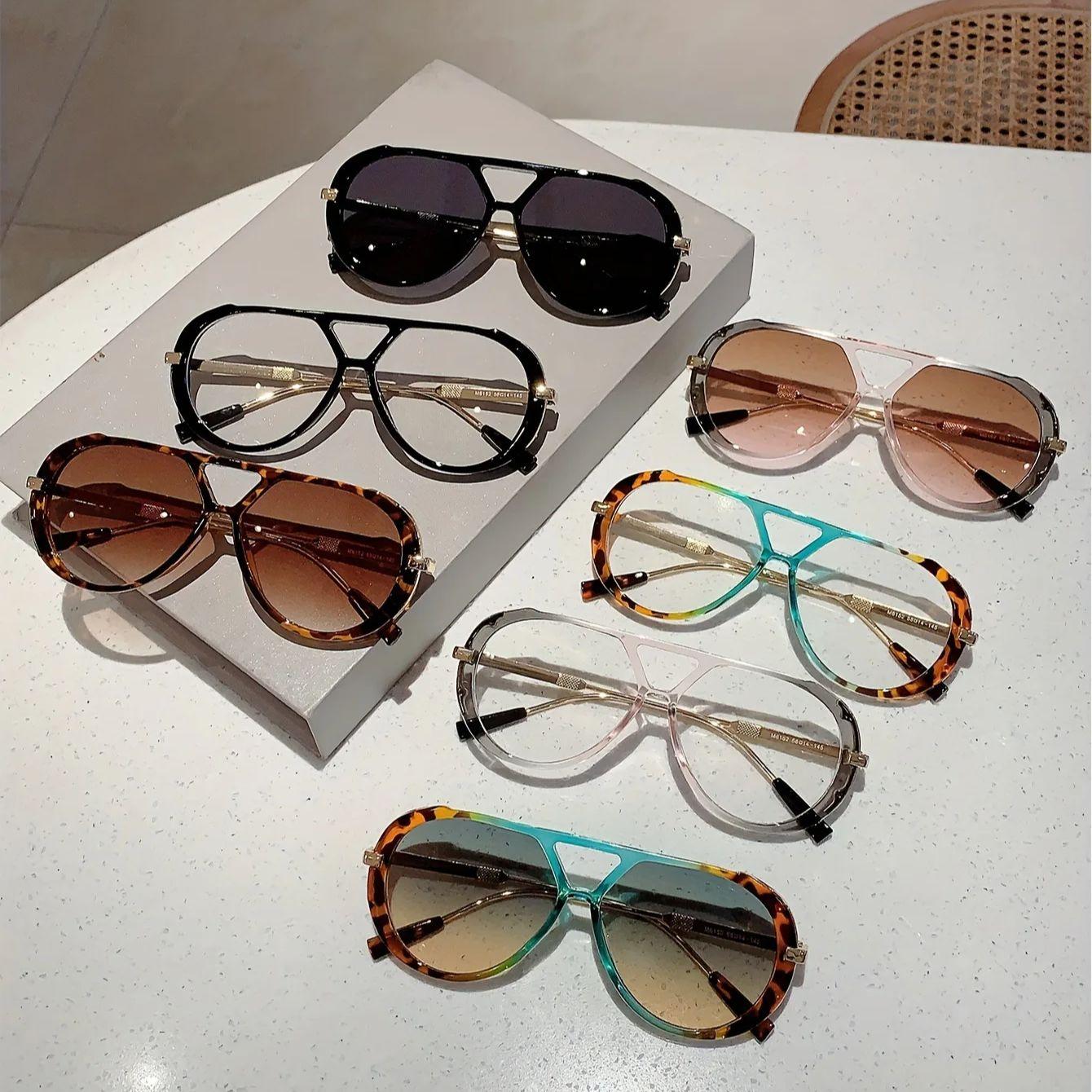 Attractive Glasses Women's Black New Brand Designer Luxury Sunglasses Sex Oval Sun Glasses Vintage Oversized Sunglasses Fashion Shades Uv400