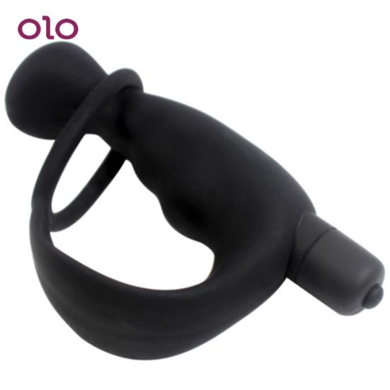 Men's Masturbation Plug Silicone Vibrator Sex Toy Prostate Ring G-Port Massager Adults