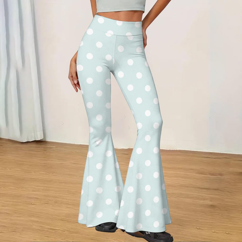 High Waist Bootcut Hosen für Damen Dehnbar Schlank geschnitten Lässige Hosen Yogahosen mit Aufdruck Geeignet für den täglichen Gebrauch