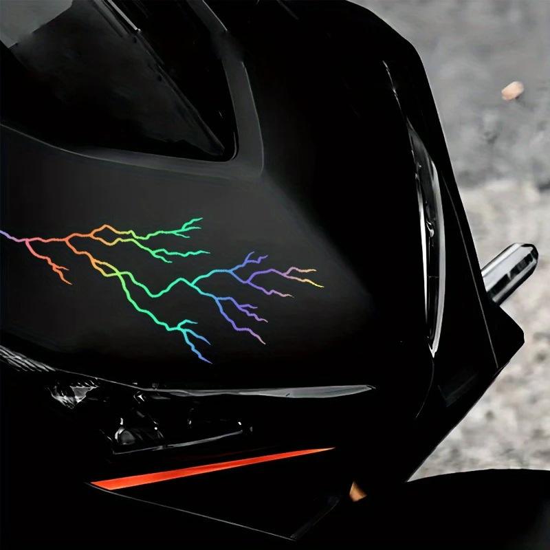 Lightning Crack Motorcycle Sticker Waterproof High Quality Decorative Body Windshield Latte