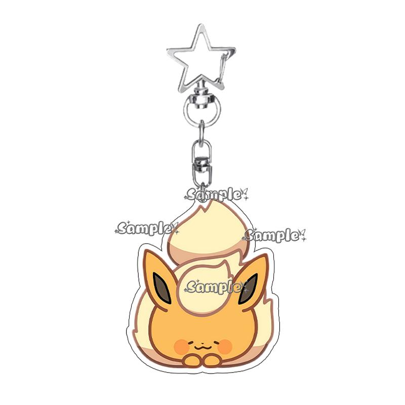 Hot Pocket Anime Leafeon Sylveon Game Acrylic Keychain Charm Umbreon Eevee Cartoon Character Pattern Key Ring Ornament Gifts Toy